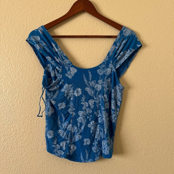 Free People Vanessa floral tank in blue - Picture 3 of 6